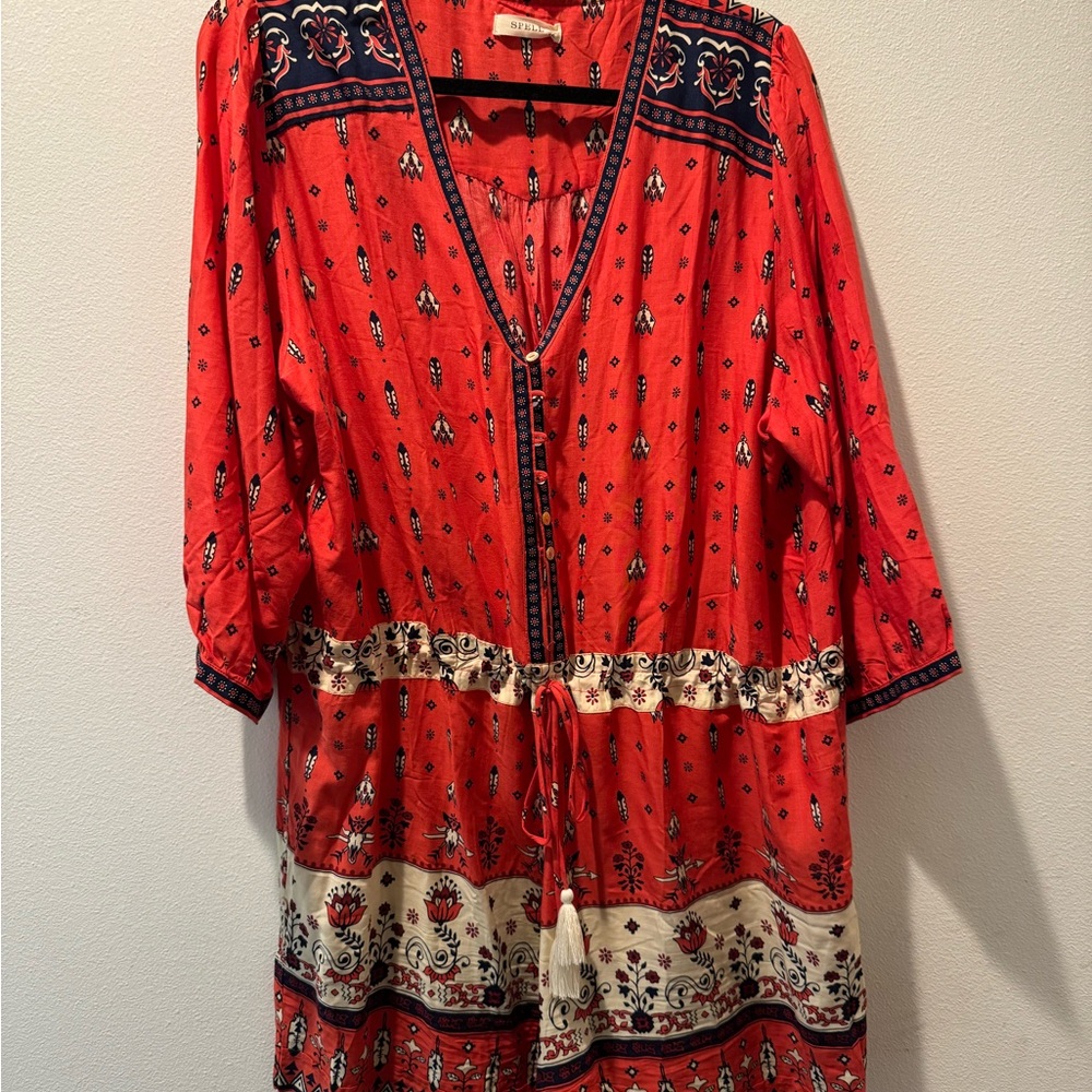 Spell Red and Black Patterned Romper